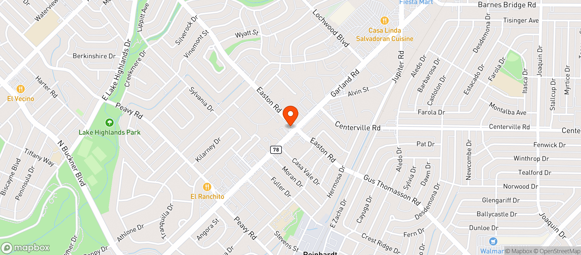 Map showing Q Mart