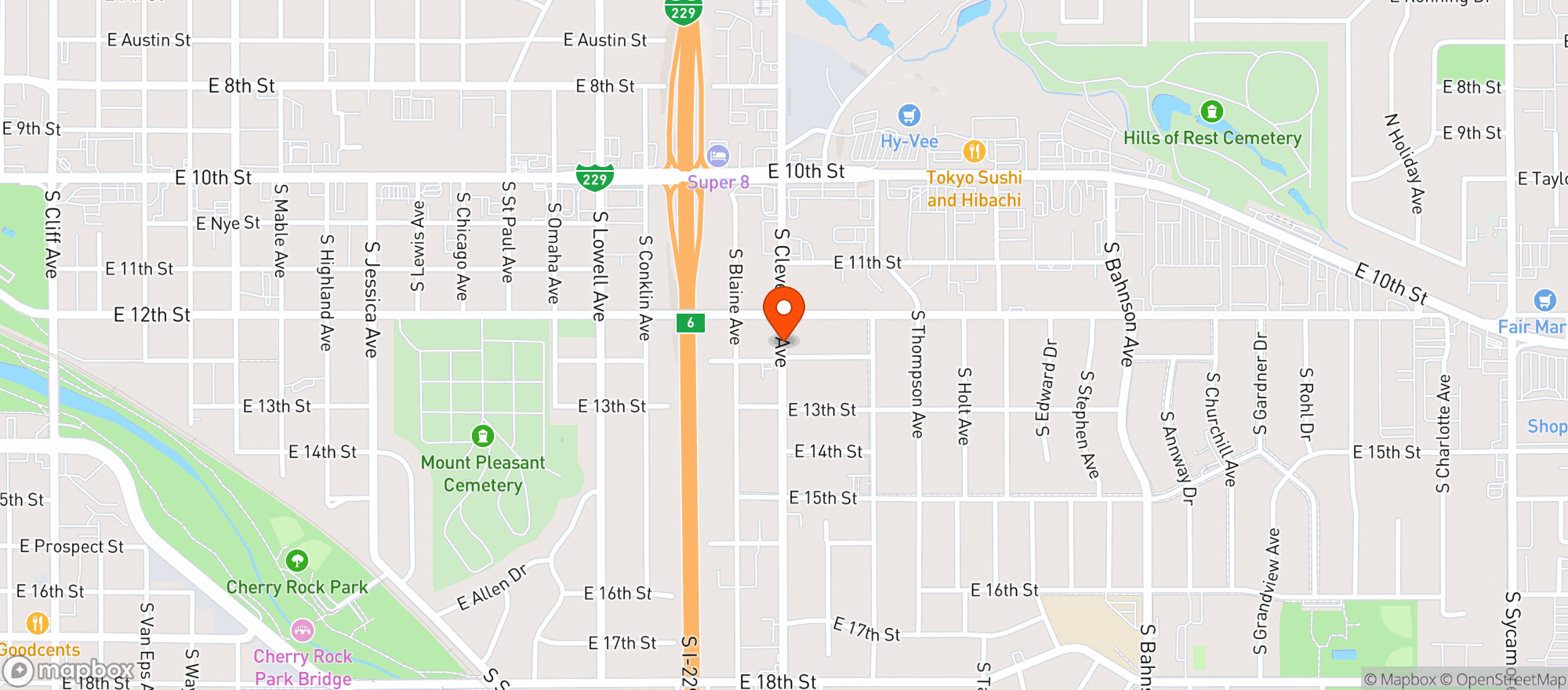 Map showing Booze Boys Discount Liquor