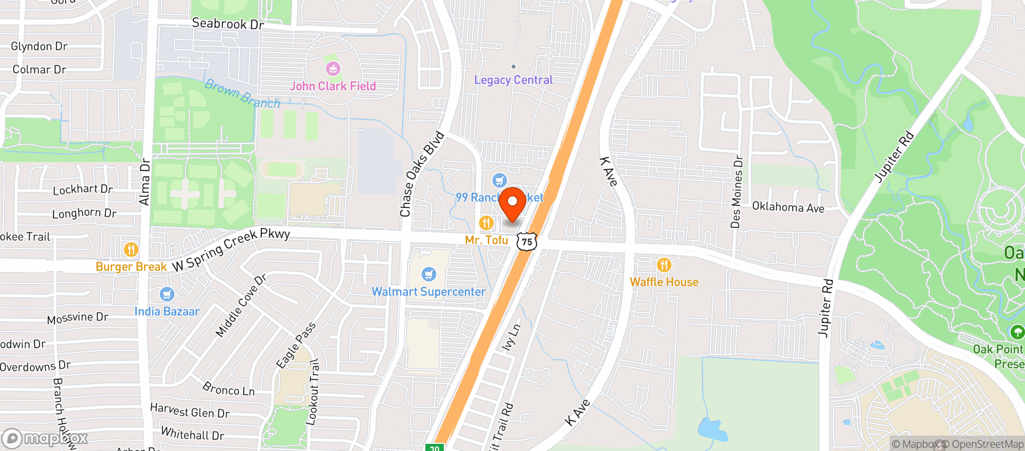 Map showing S & K Beverage