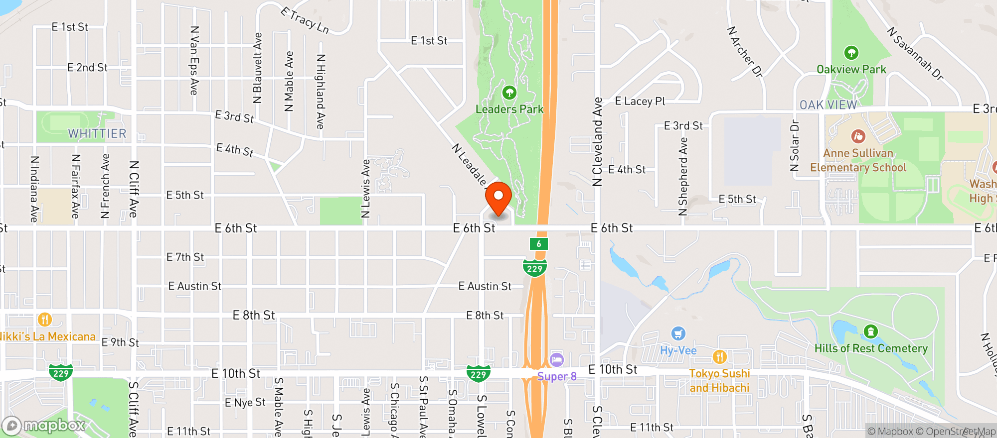 Map showing Corners Pub