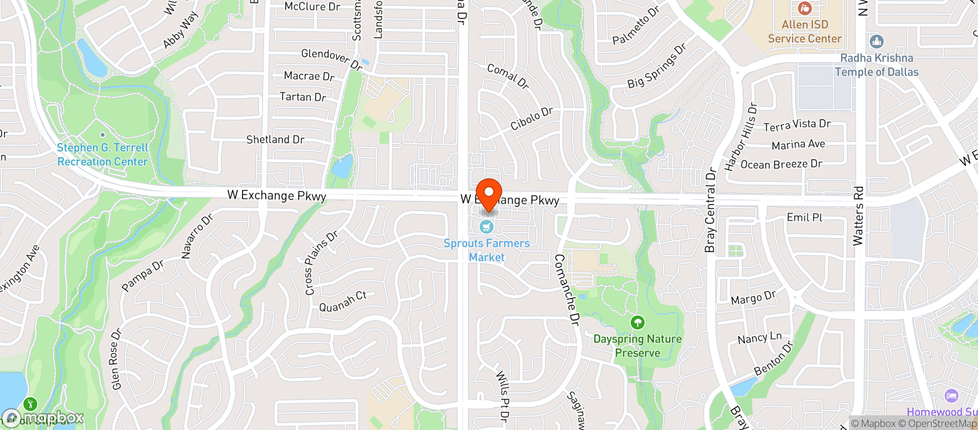 Map showing Sprouts Farmers Market