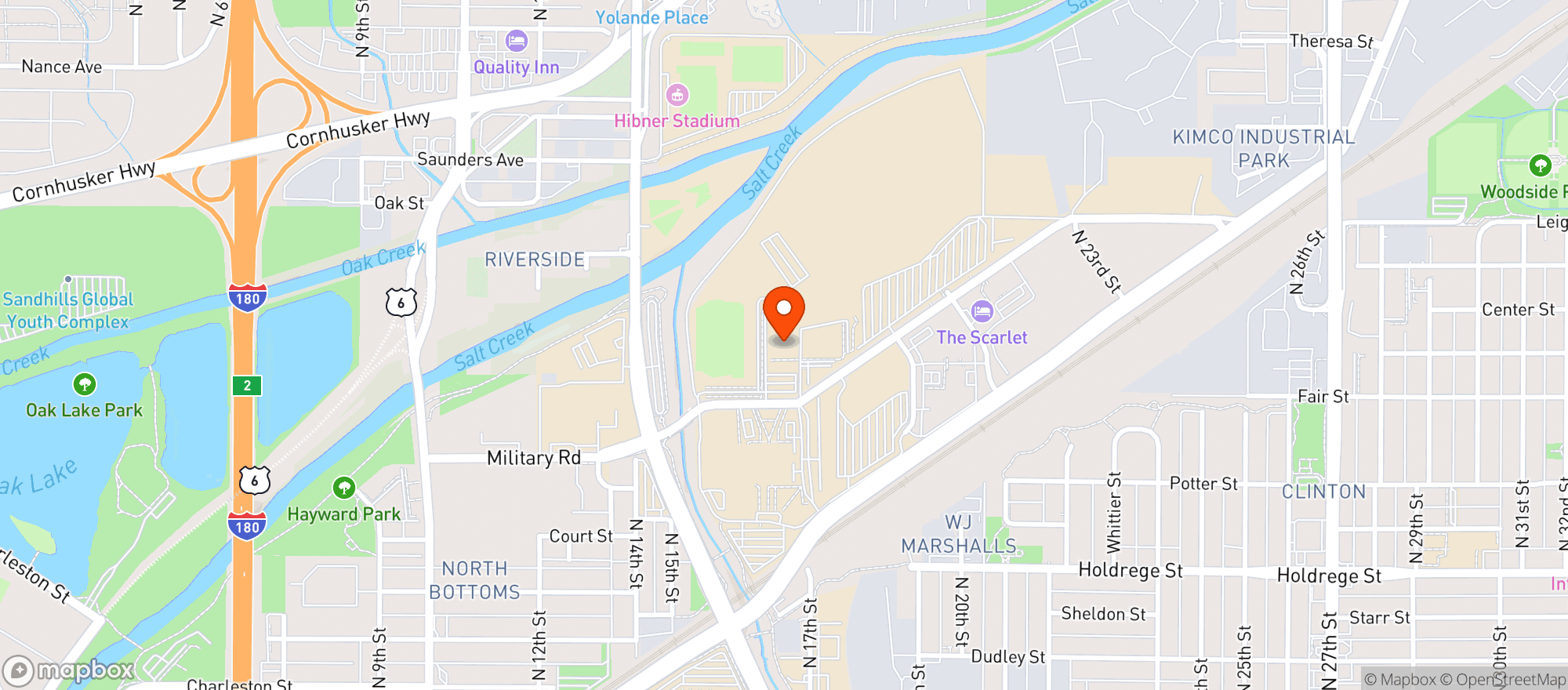 Map showing Lincoln Stars Hockey