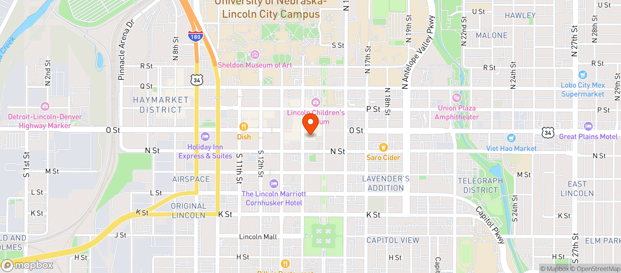 Map showing Box Awesomes Bourbon Theater