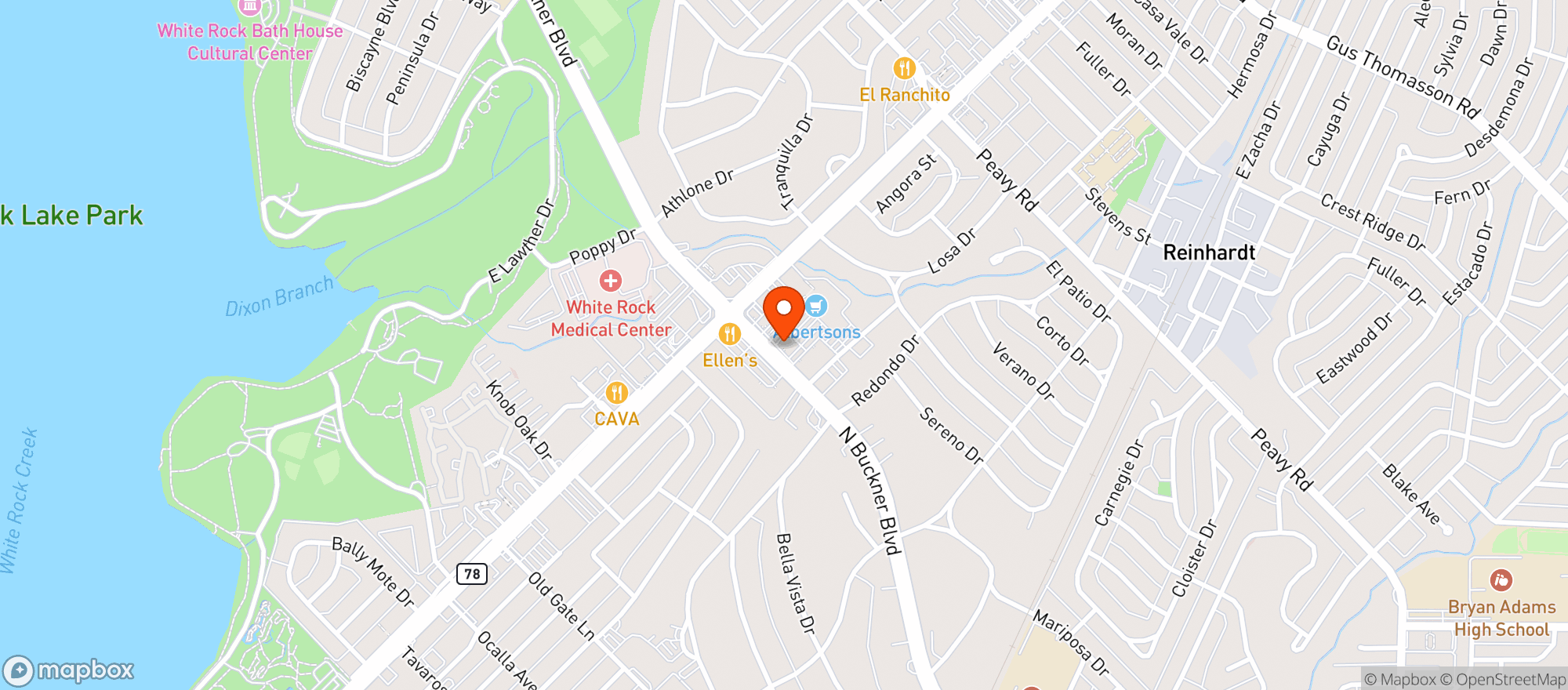Map showing El Fenix Mexican Restaurant