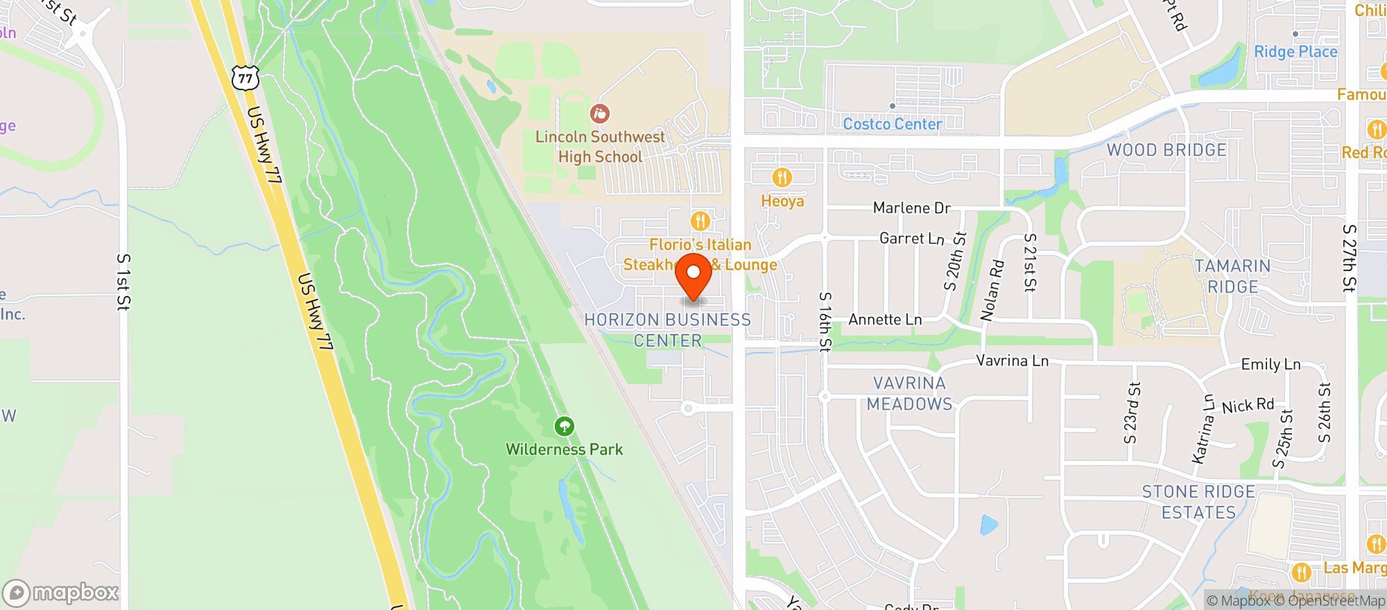 Map showing The Hawks Nest Sports Bar