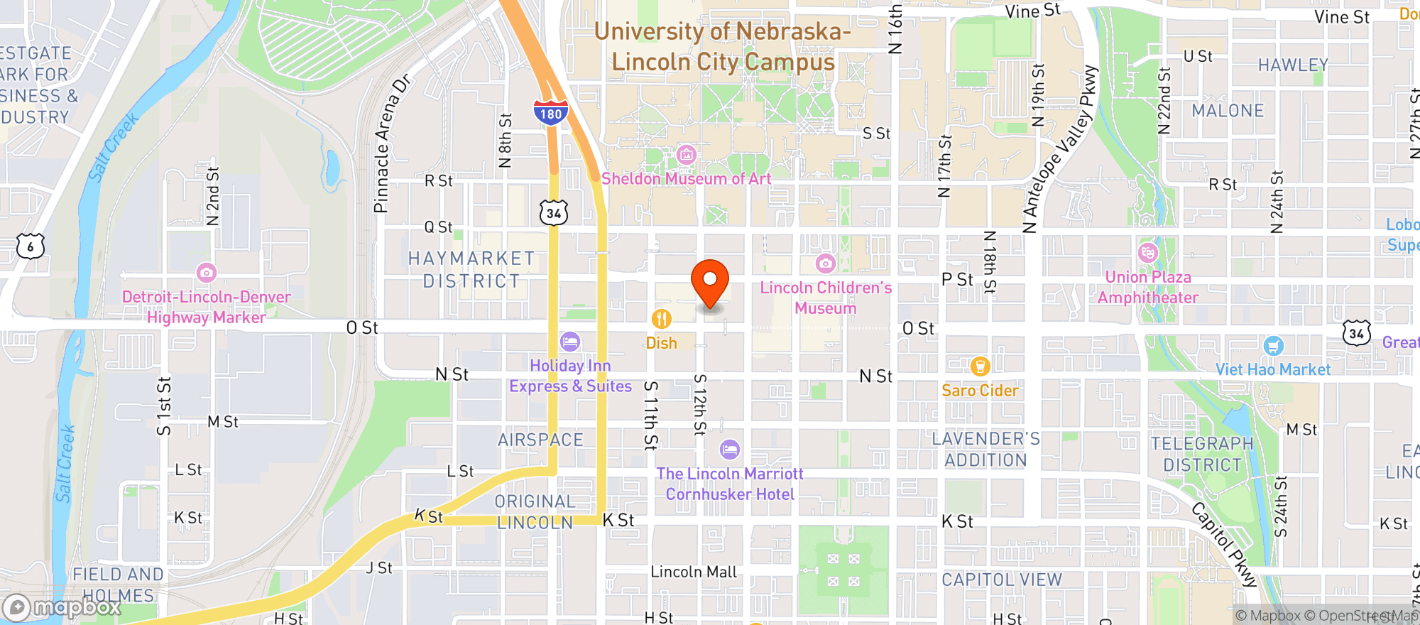 Map showing American Made Distillery