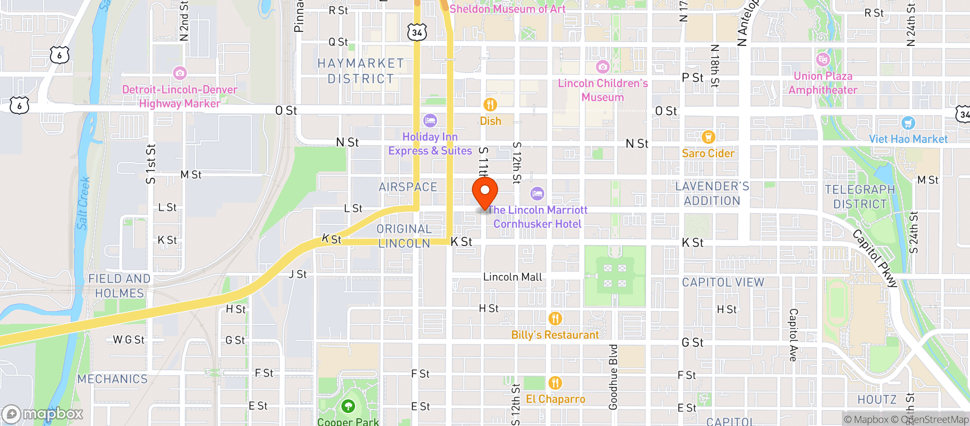 Map showing HOT MESS