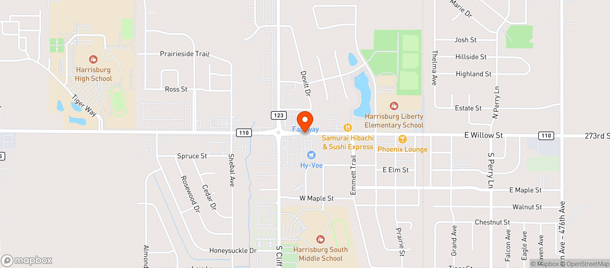 Map showing Fareway