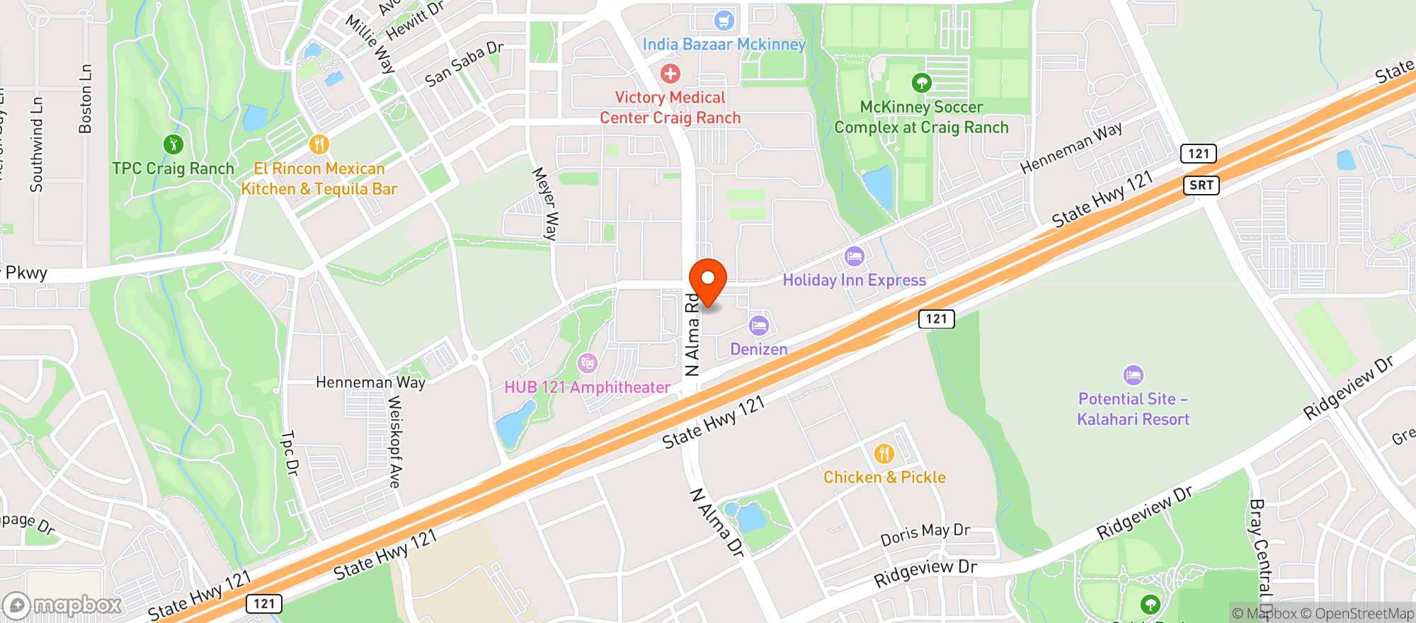 Map showing Pie Tap