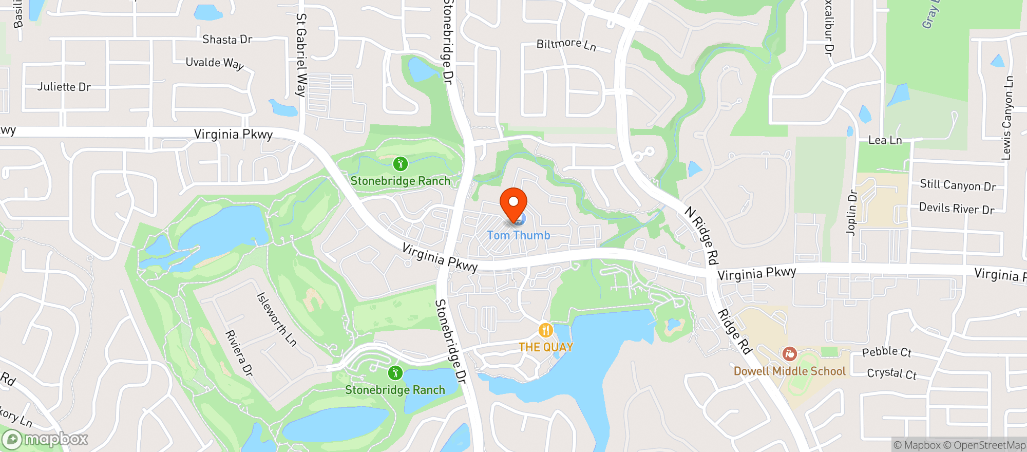 Map showing Tom Thumb Food & Pharmacy