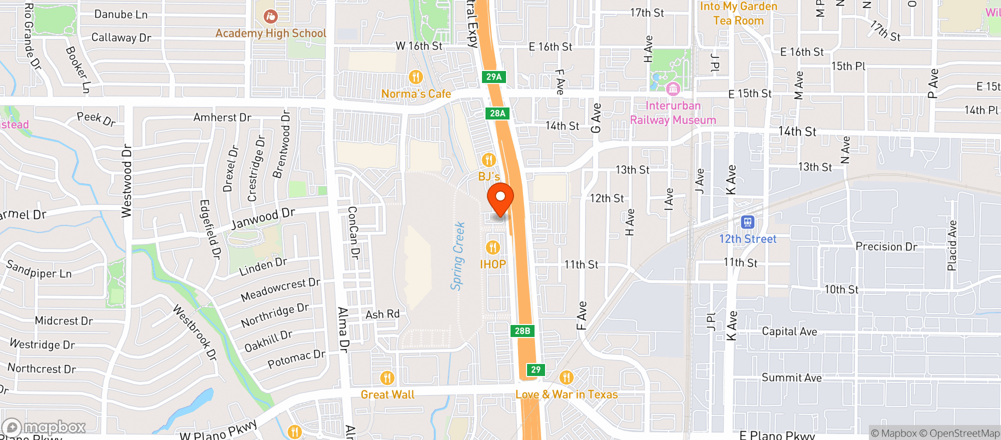 Map showing Vitamin Shoppe - East Plano