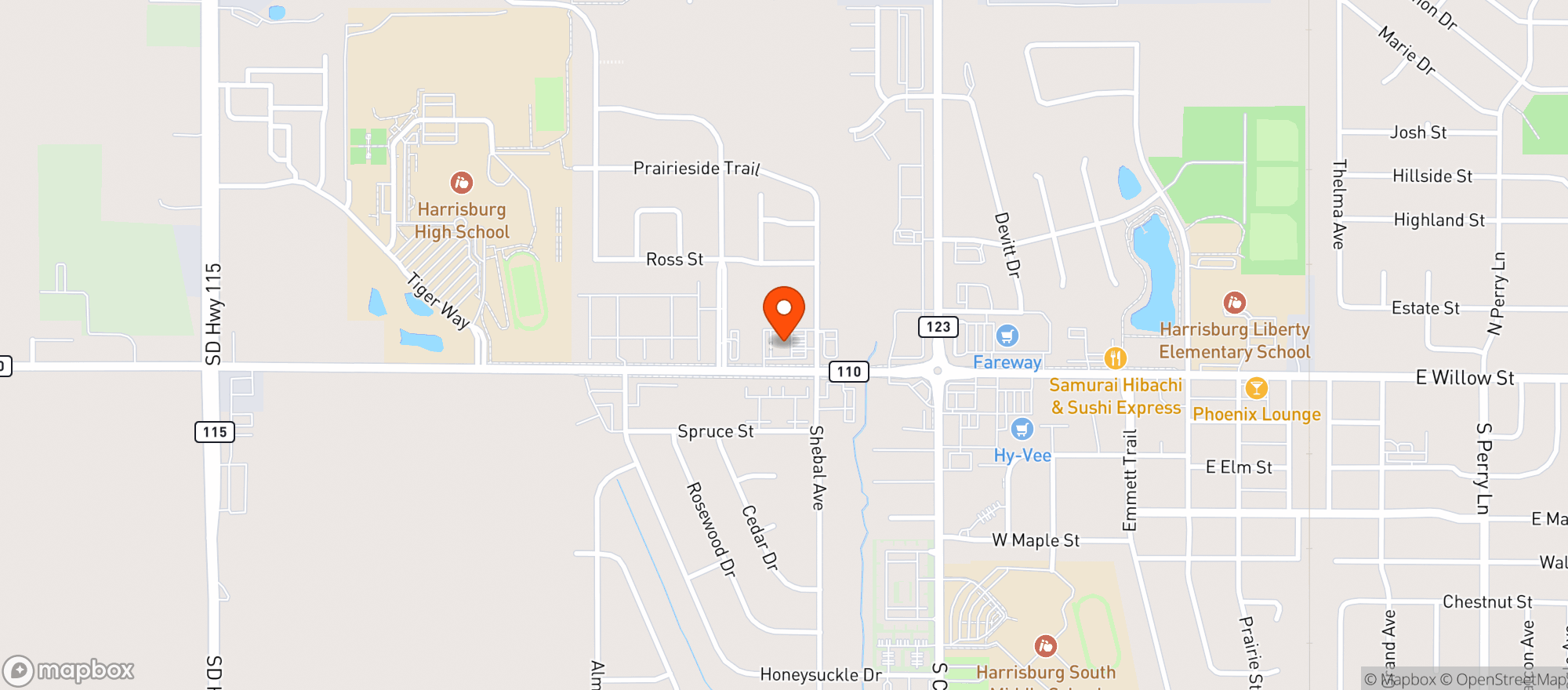 Map showing Kwik Star #1274