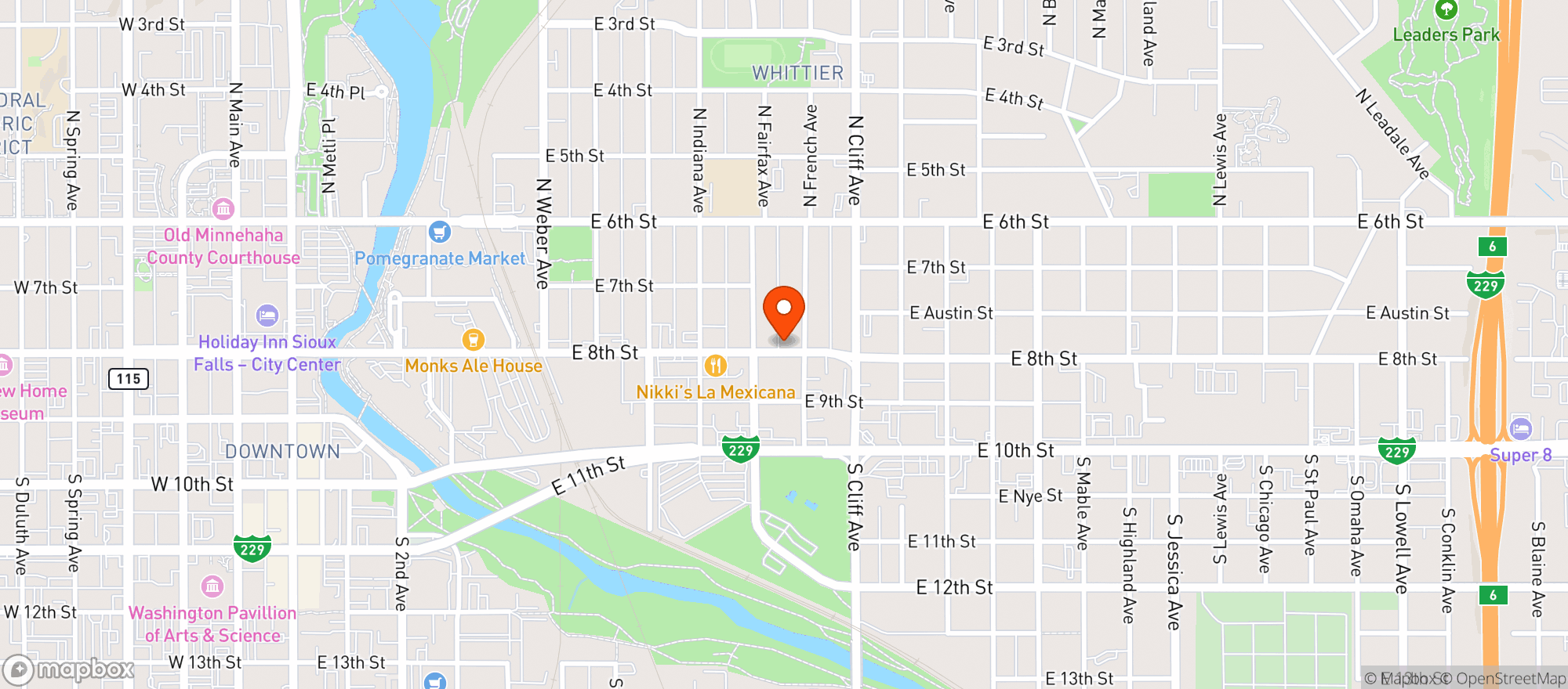 Map showing Walter's Hi Ho Casino