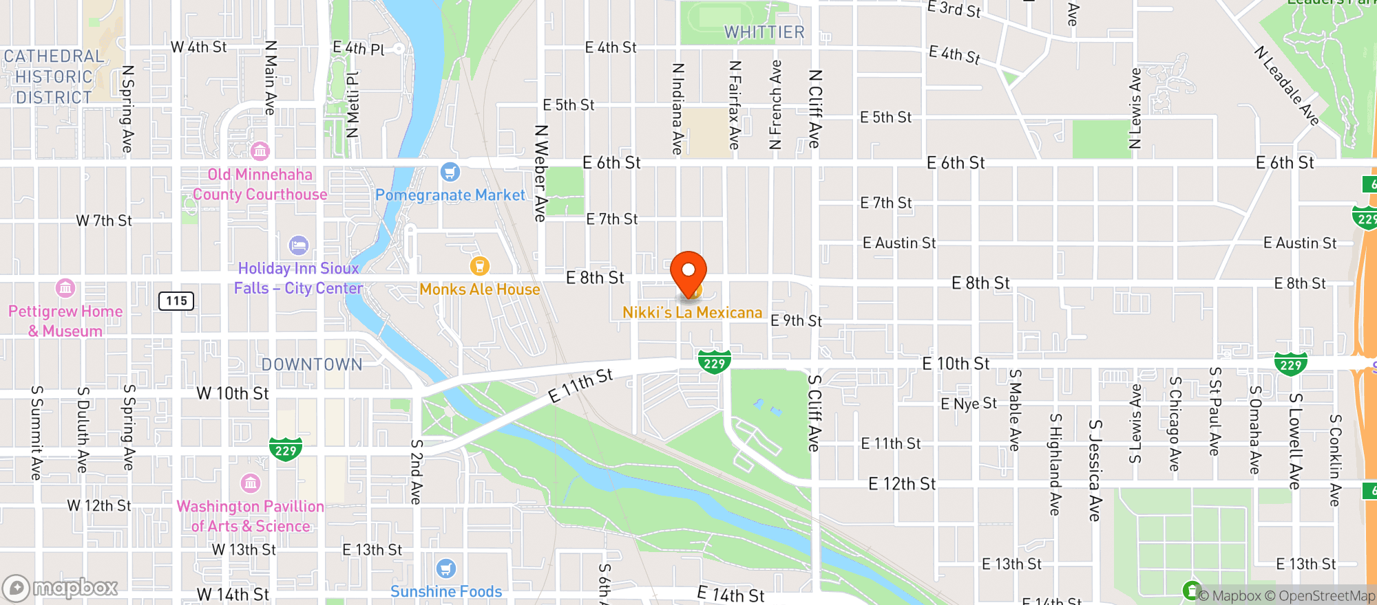 Map showing Windy City Bites