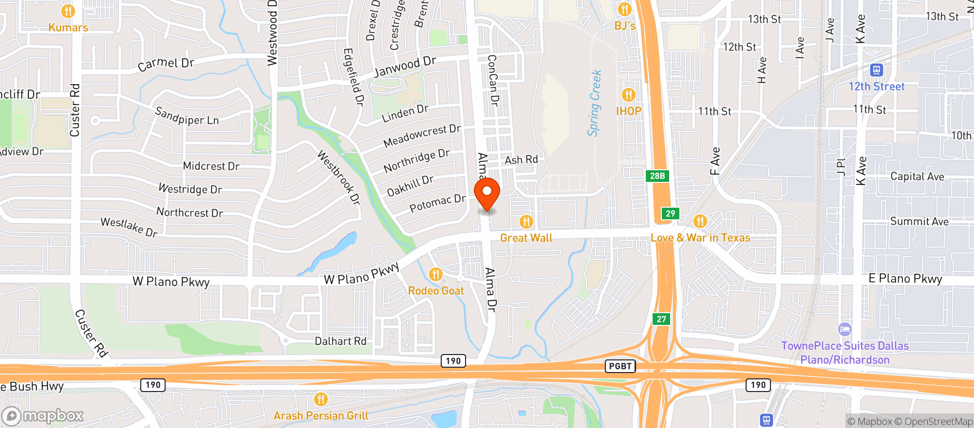 Map showing Alma Liquor & Market