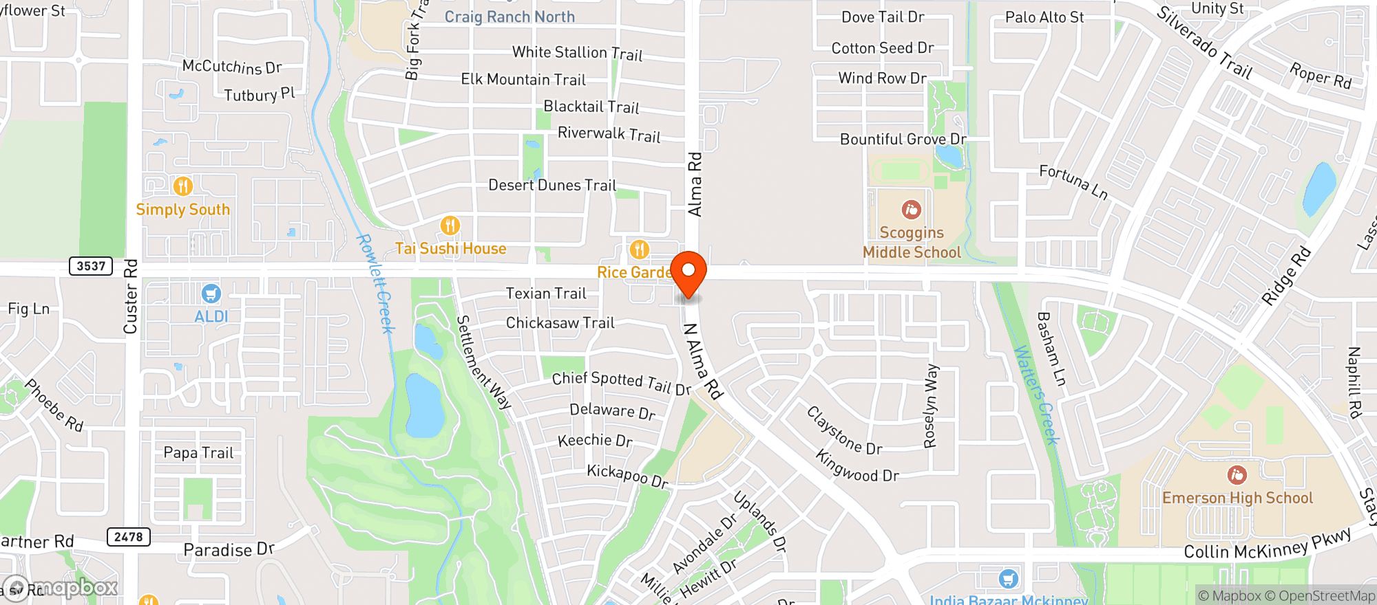 Map showing Circle K