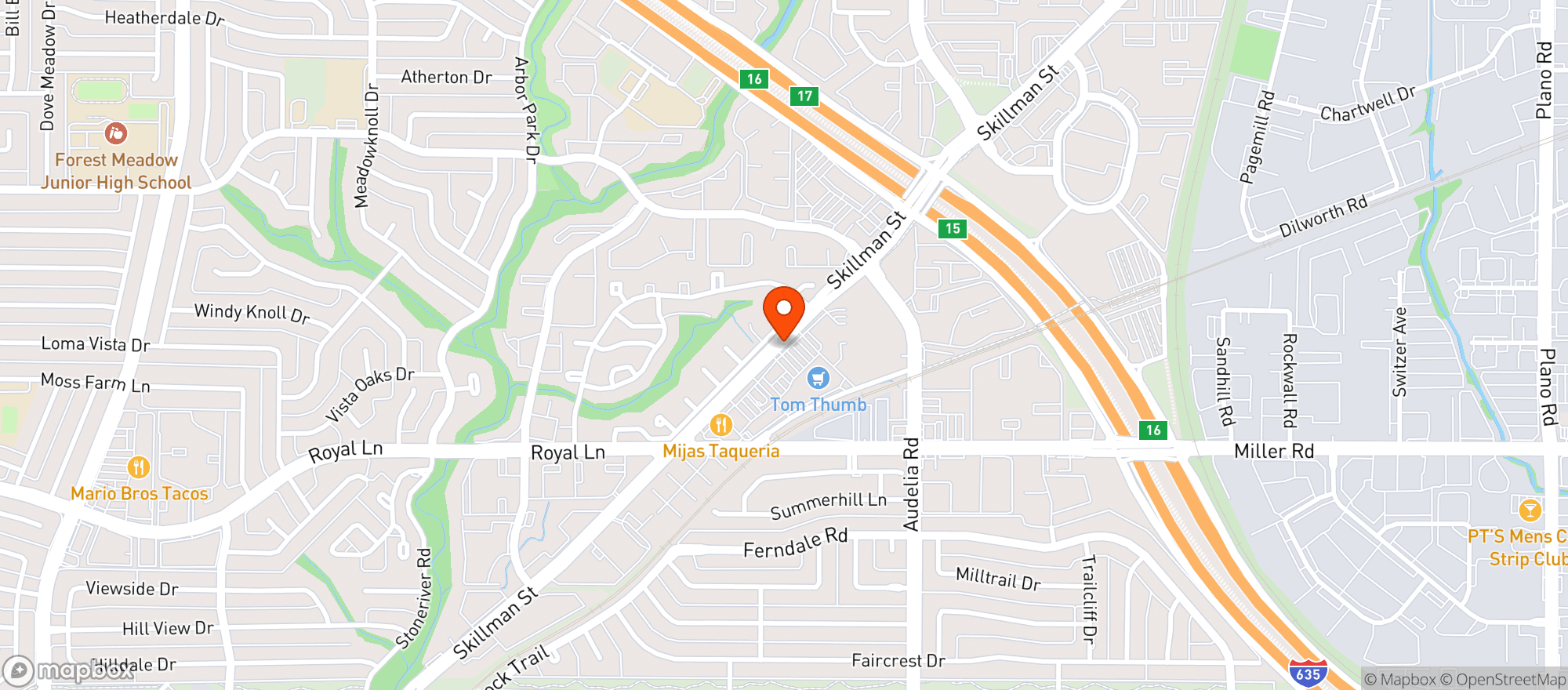 Map showing Tom Thumb Food & Pharmacy