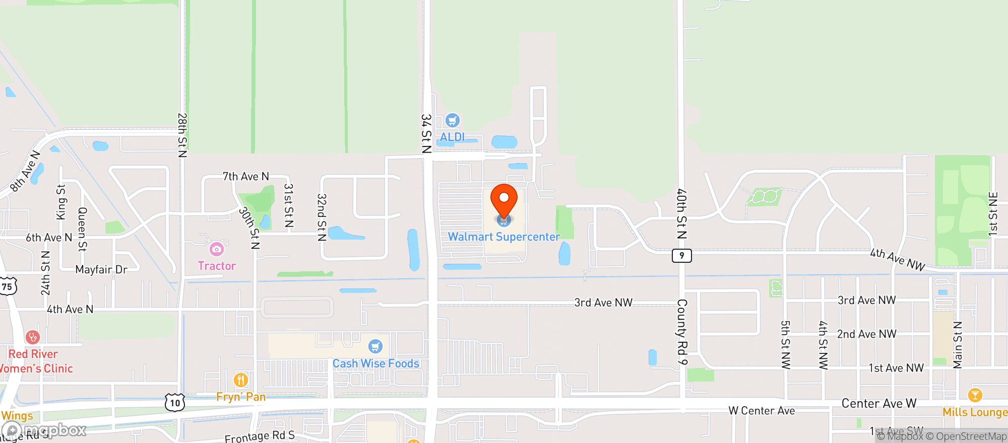 Map showing Walmart Supercenter