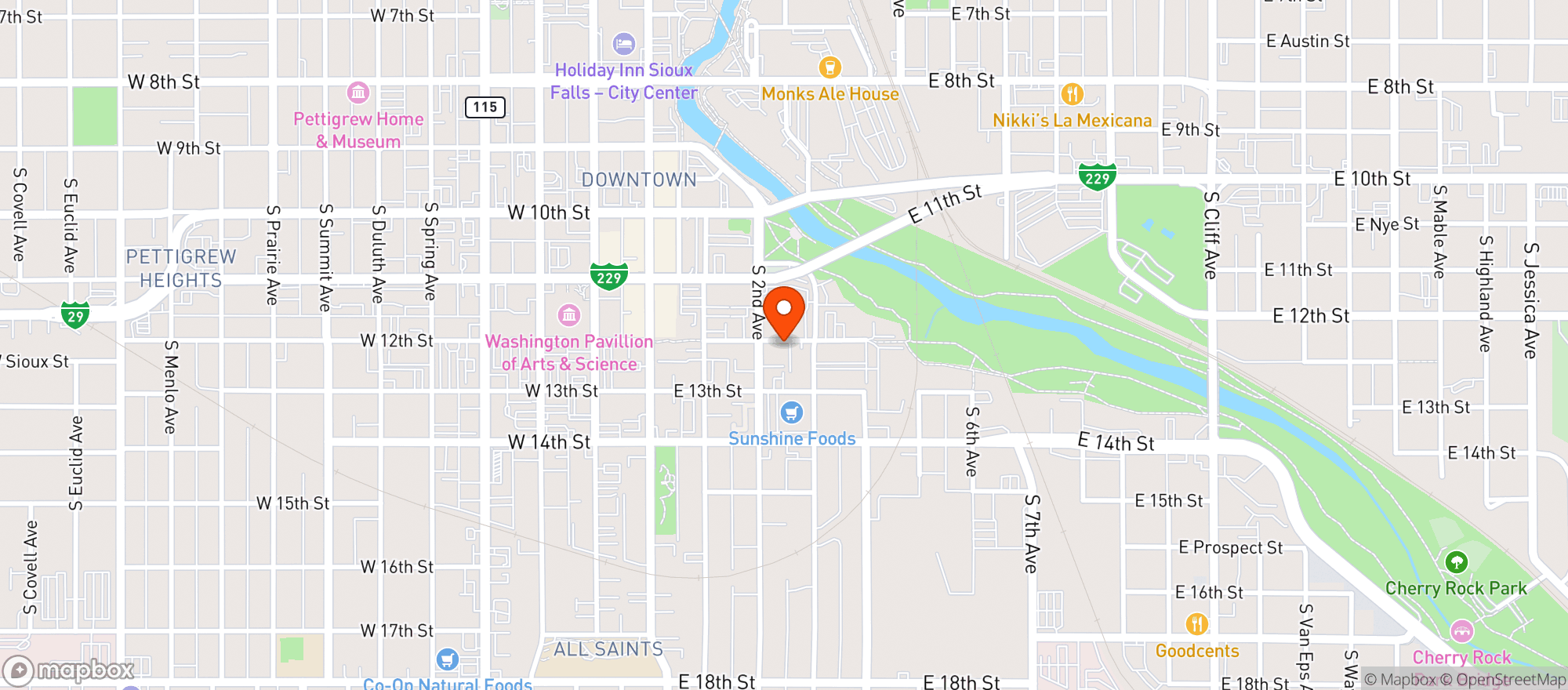 Map showing The Breaks Coffee Roasting Co