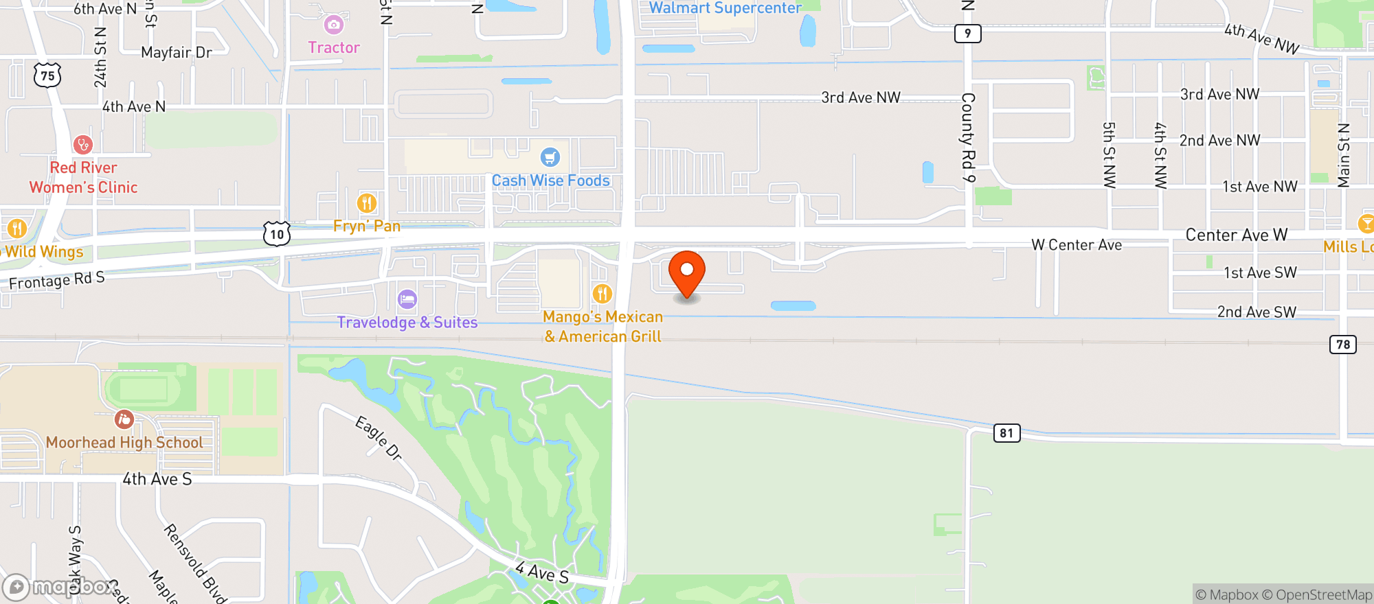 Map showing Randy Slick Enterprises