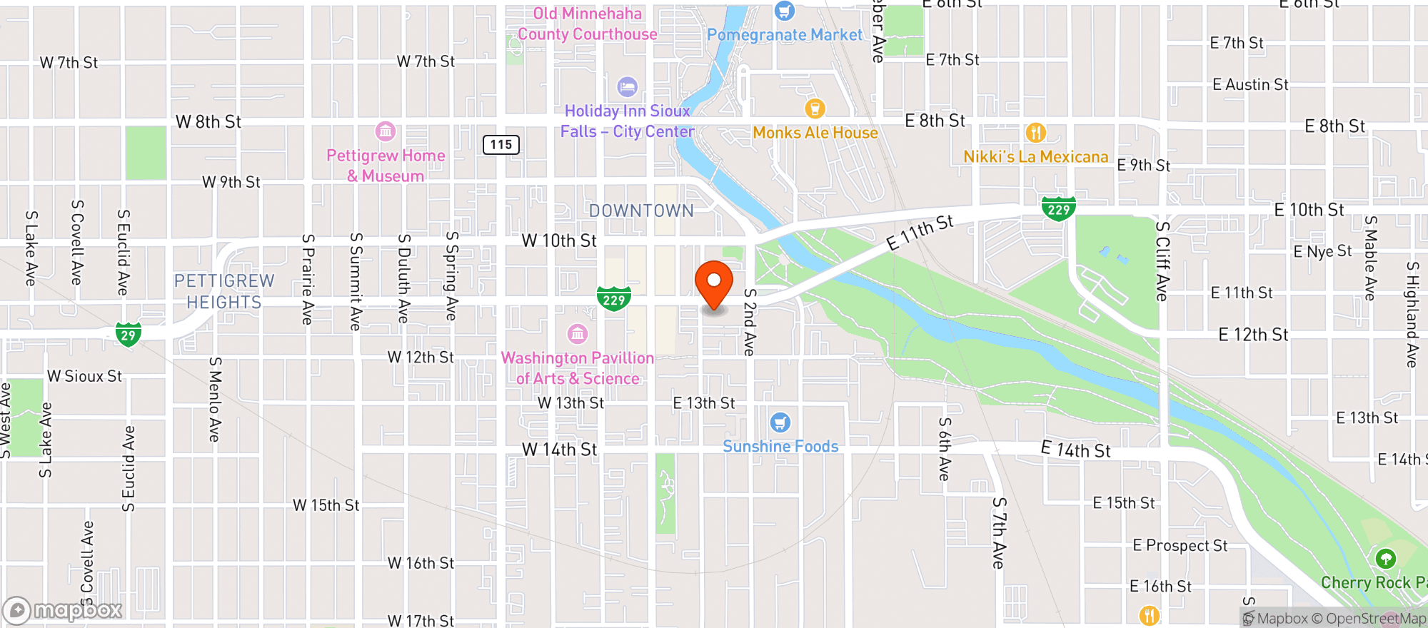 Map showing Stogeez Cigar Lounge