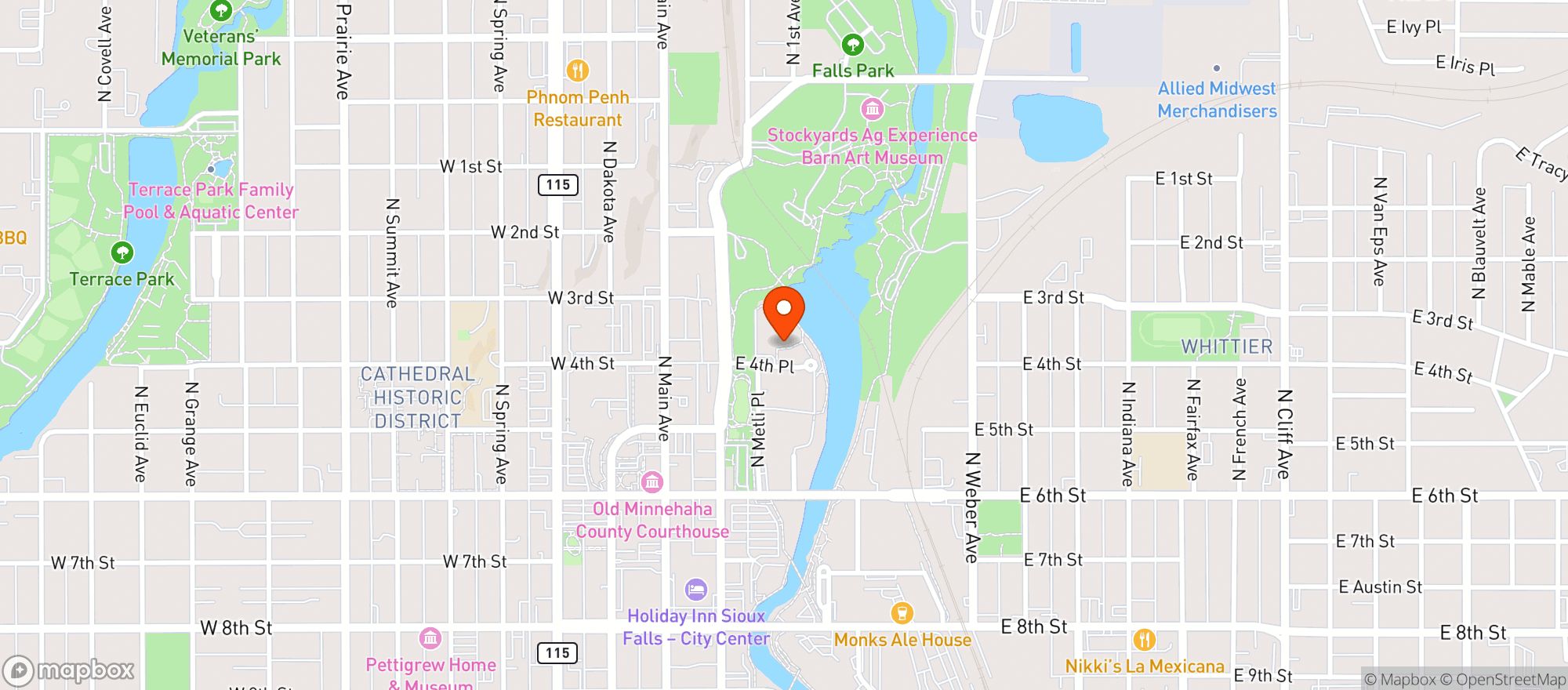 Map showing Dahlia Kitchen Bar