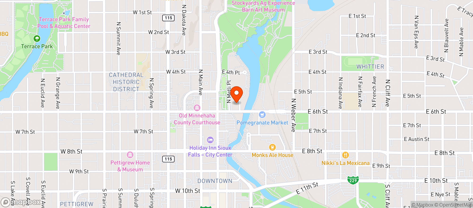 Map showing Harvester Kitchen by Bryan