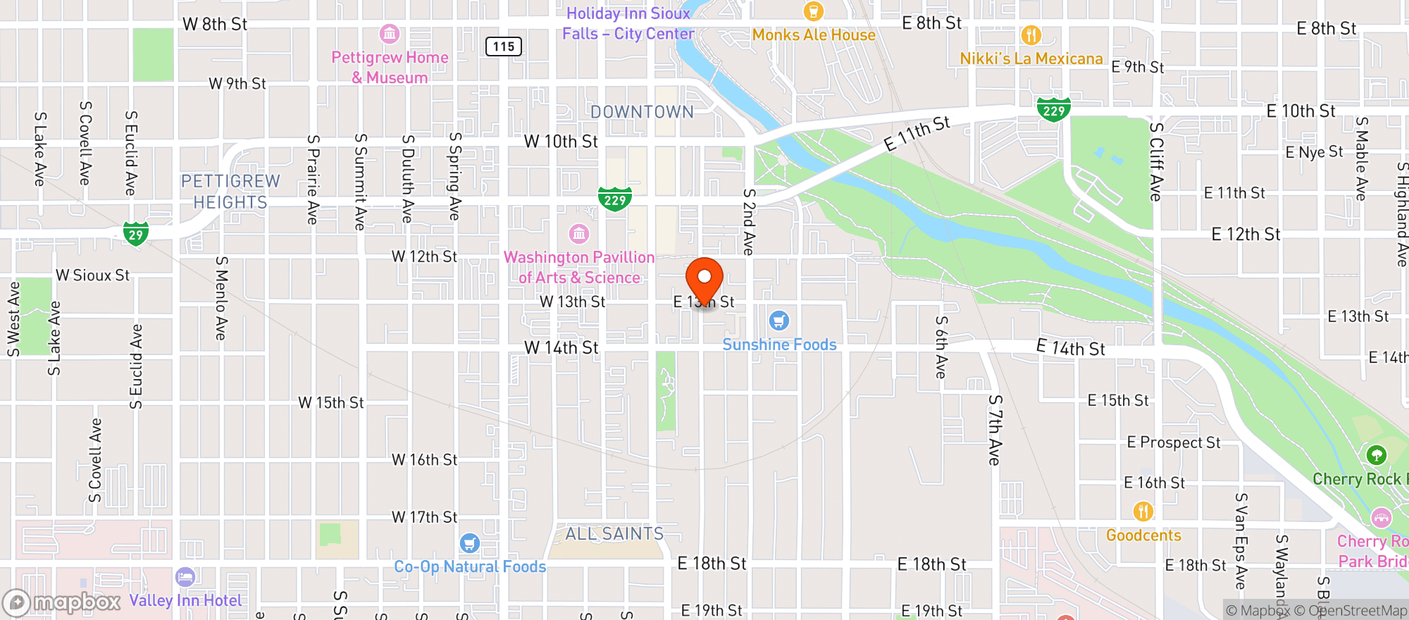 Map showing Top Hat