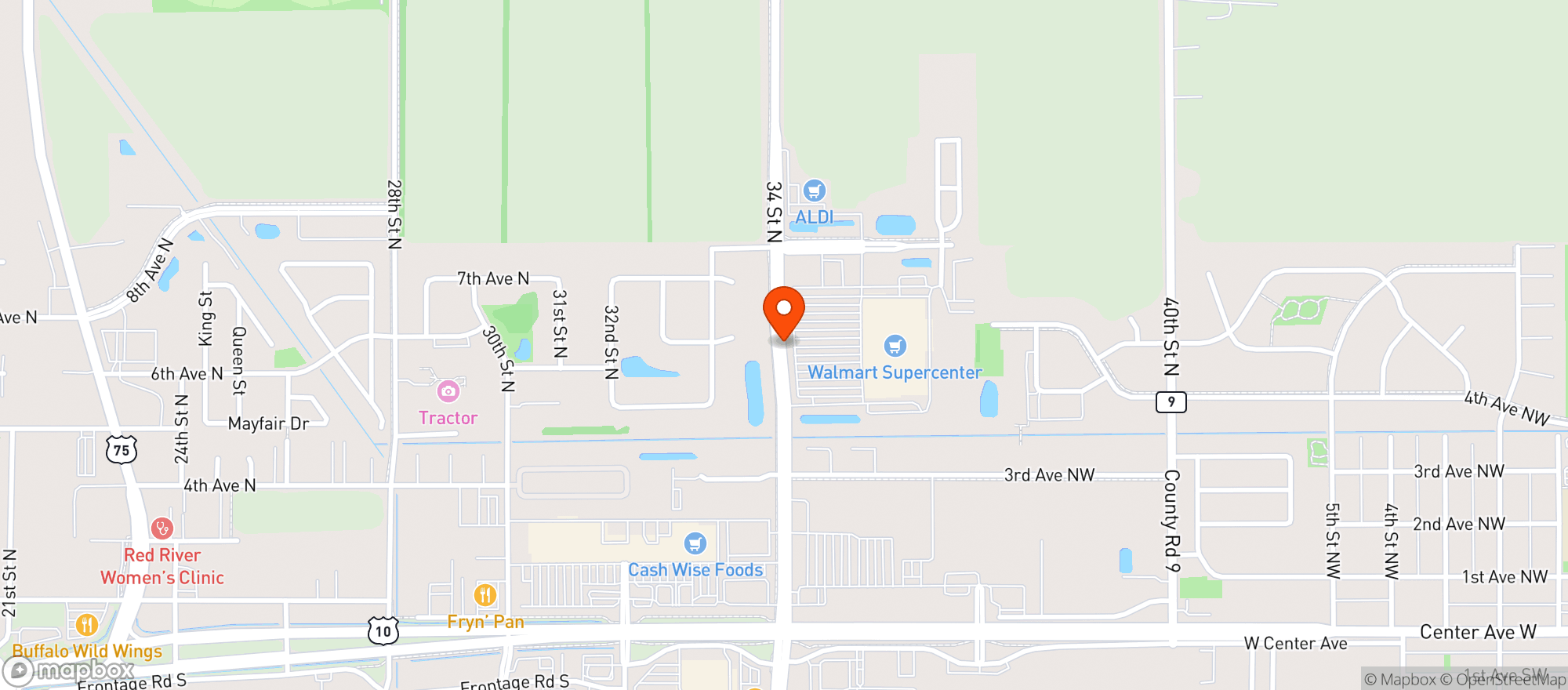 Map showing Walmart Supercenter Liquor Store