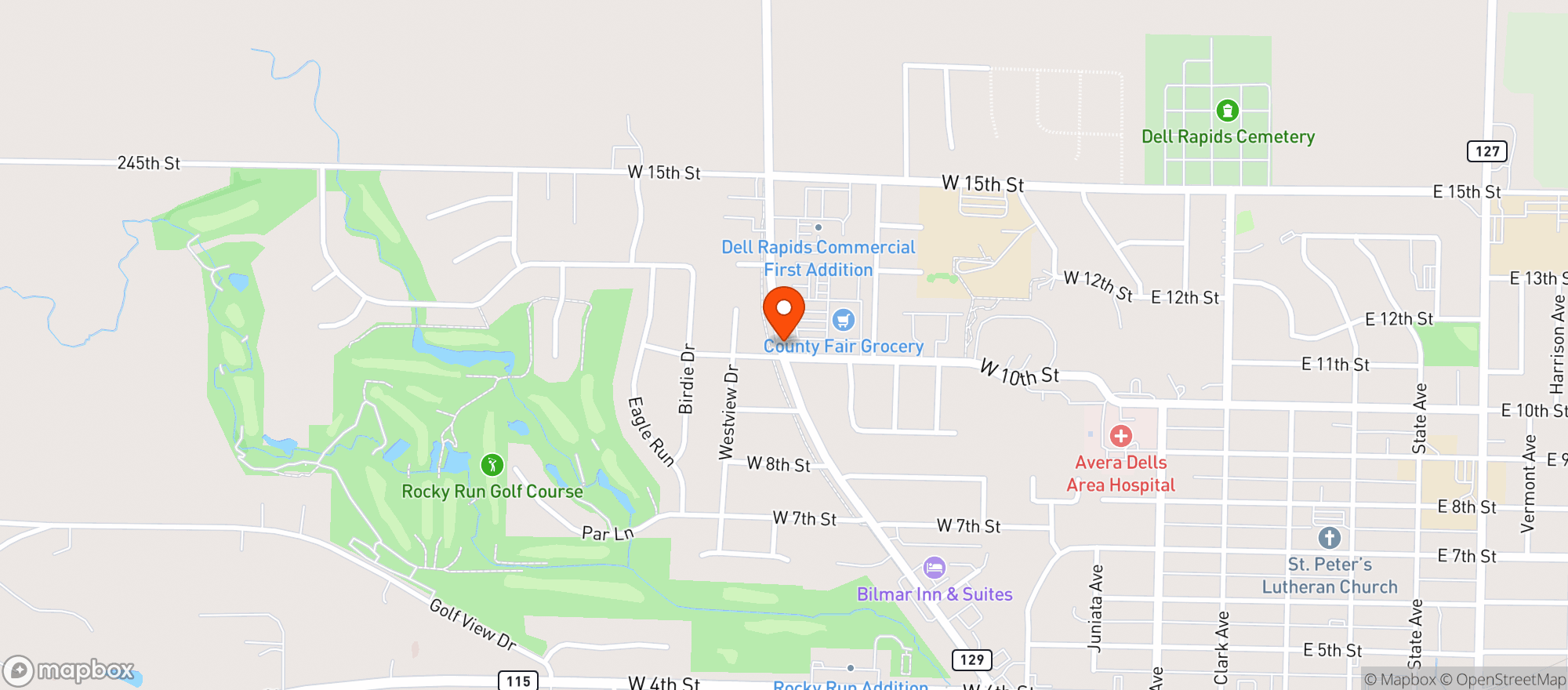 Map showing County Fair Food Store