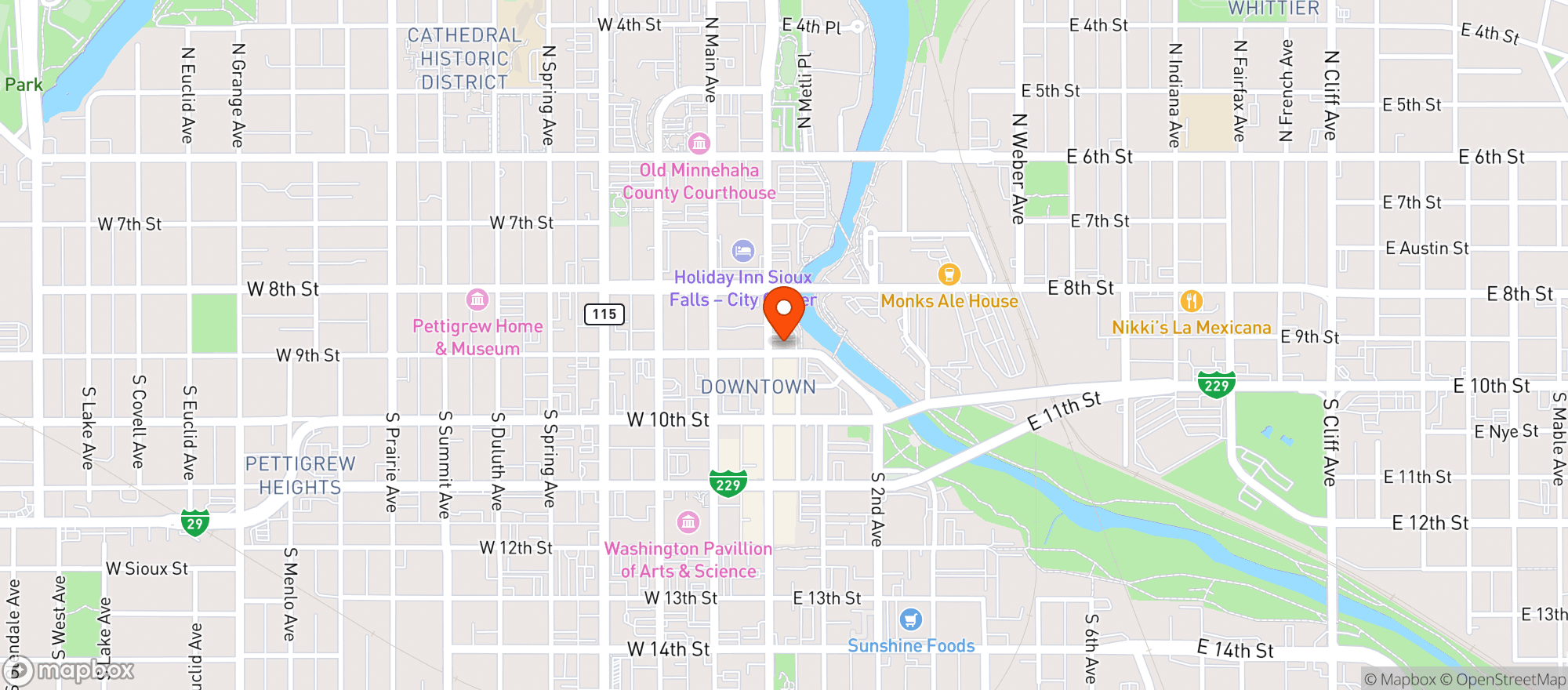 Map showing Treasury