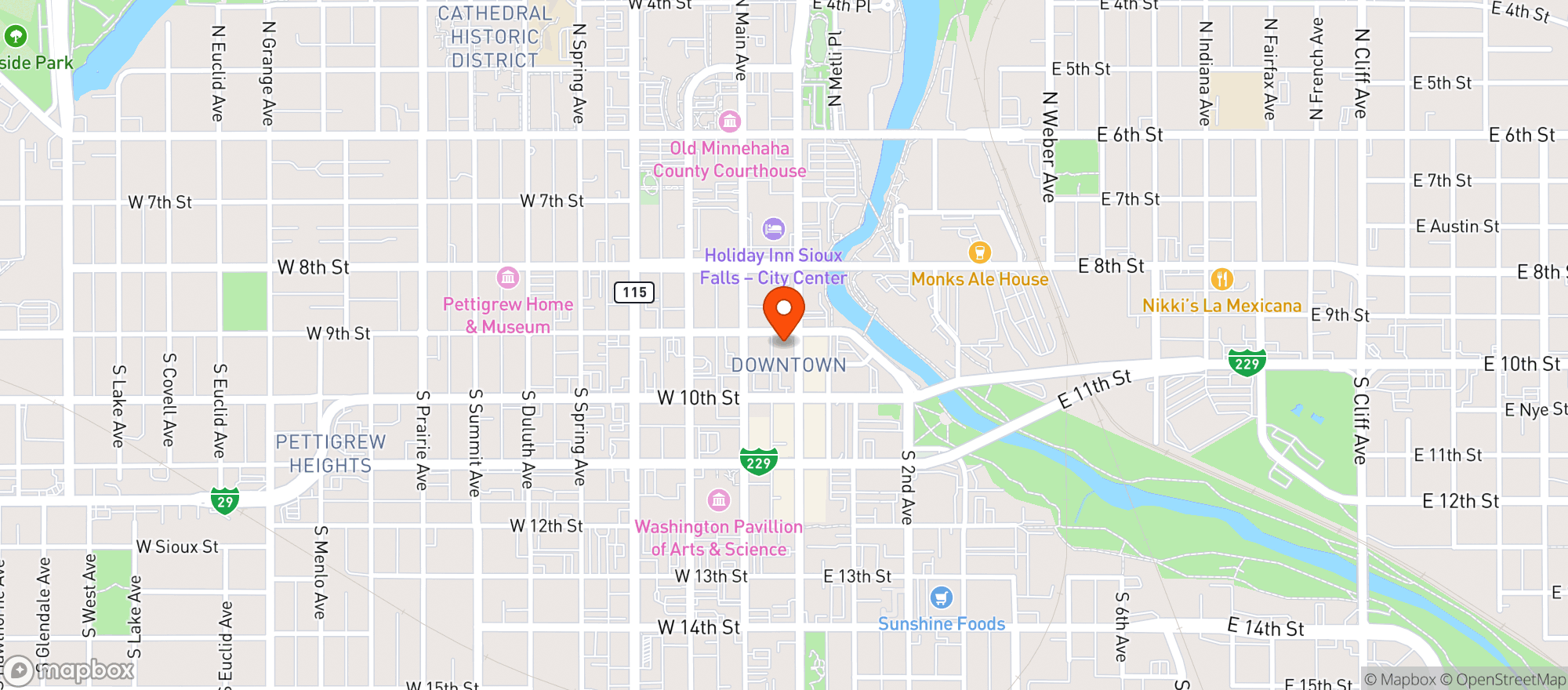Map showing Woodgrain Brewing Co