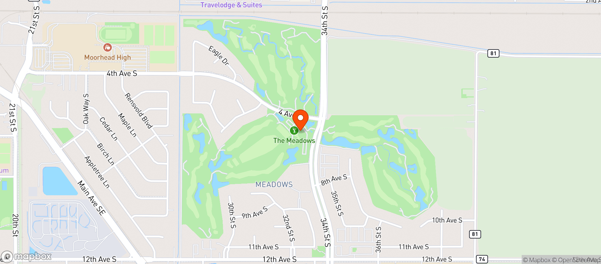 Map showing 19th Hole At The Meadows