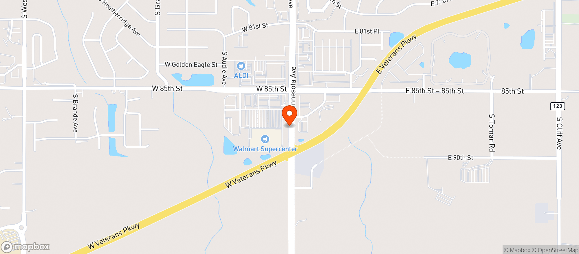 Map showing Walmart Supercenter