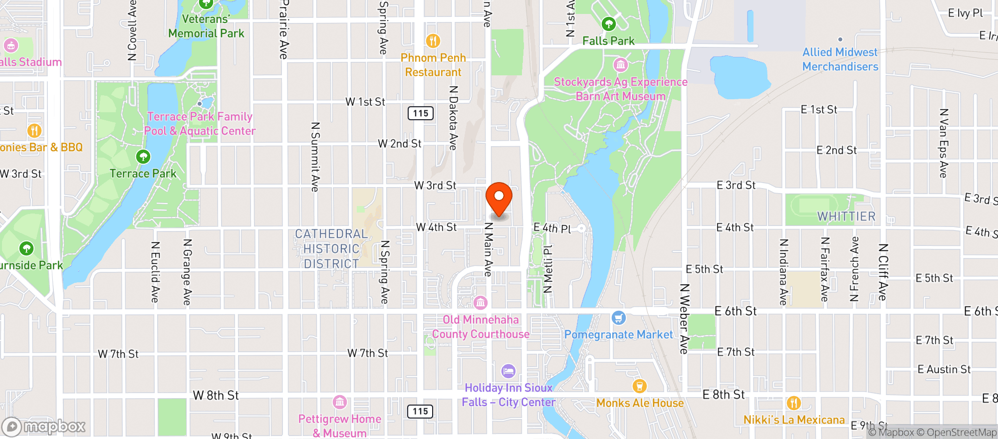 Map showing Bread & Circus Sandwich Kitchen