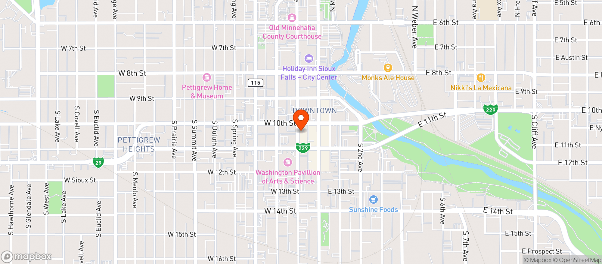 Map showing Parkers