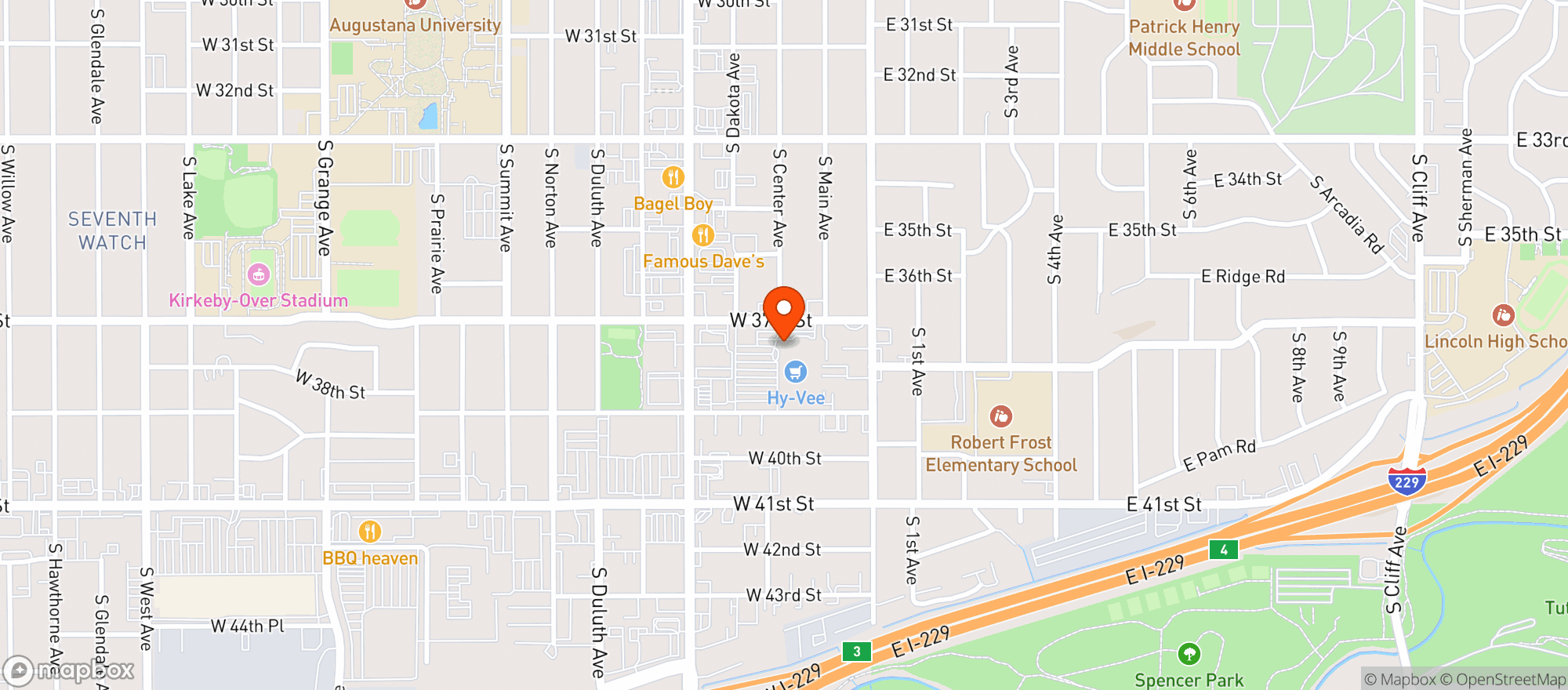 Map showing Hy-Vee Wine & Spirits