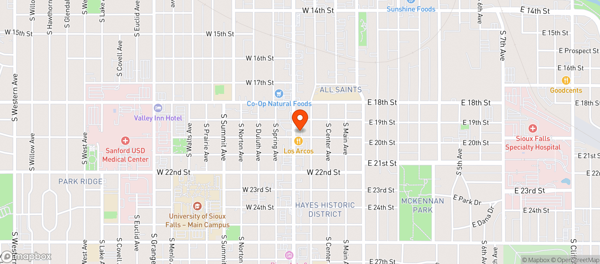 Map showing Midwest Dance Center