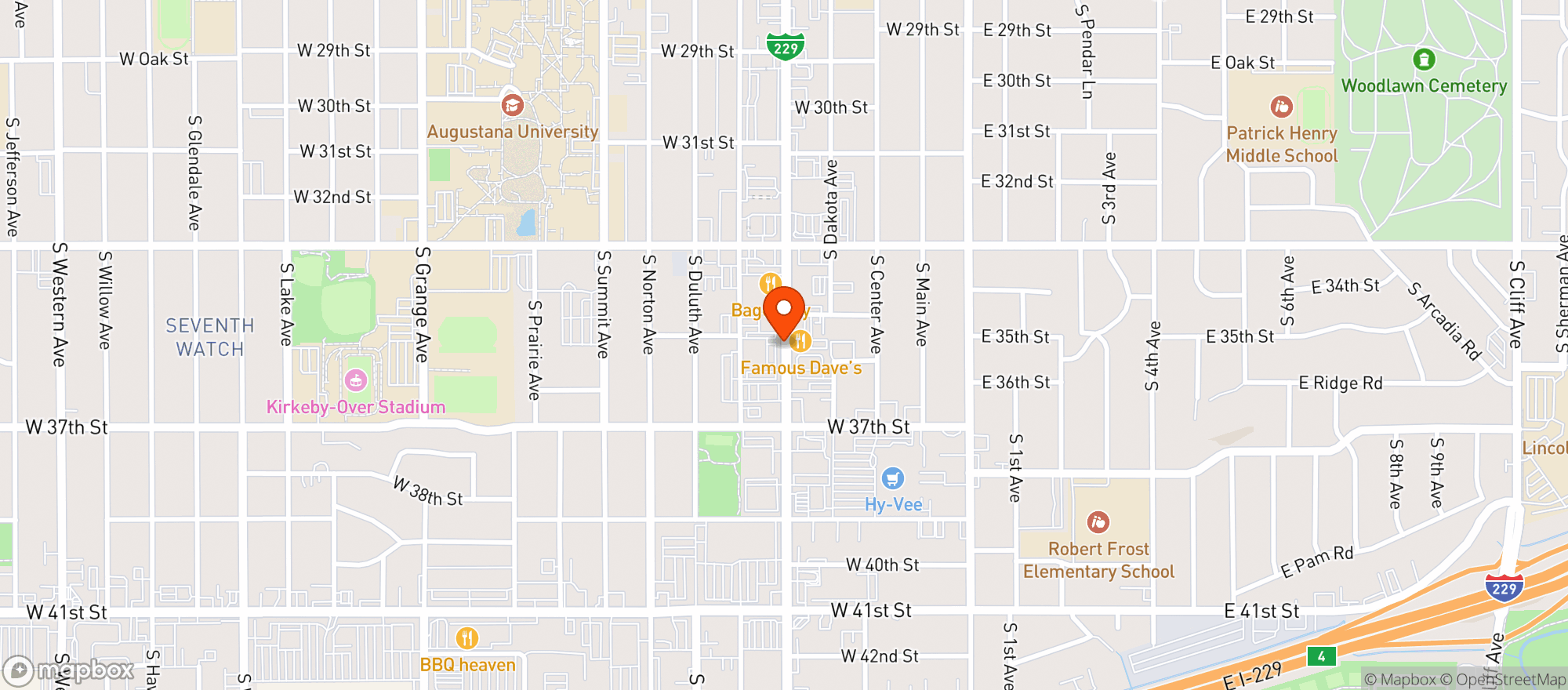 Map showing Lewis Stores