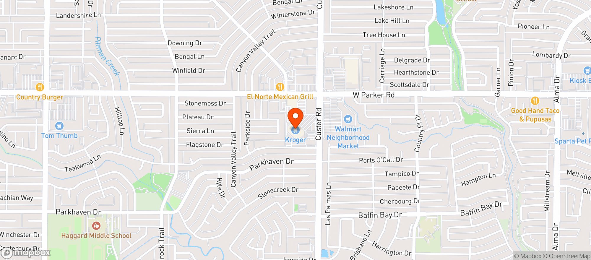 Map showing Kroger