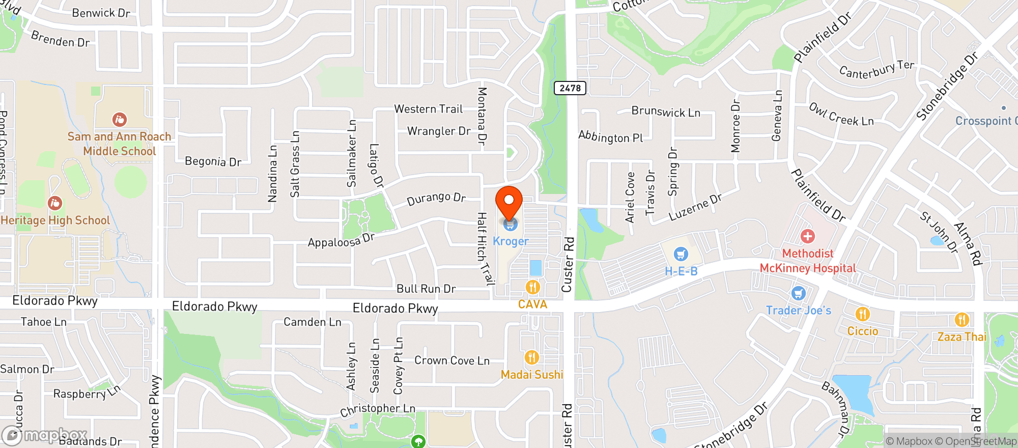 Map showing Kroger