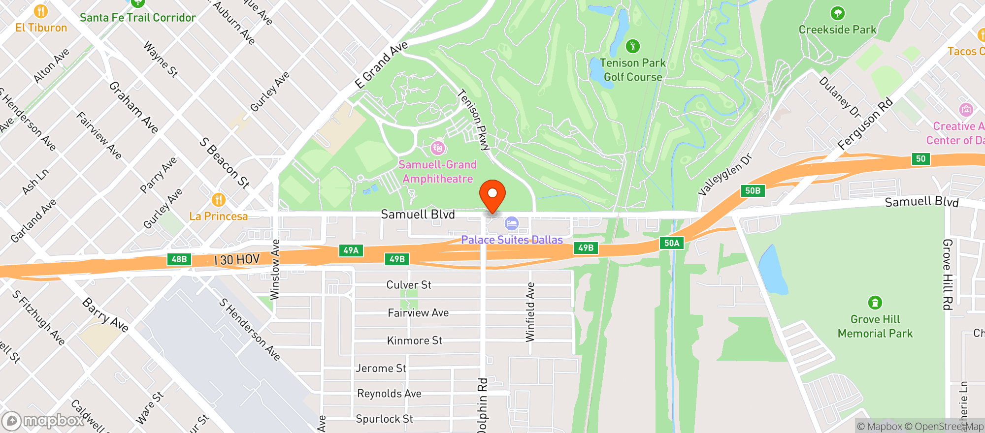Map showing Texas Liquors