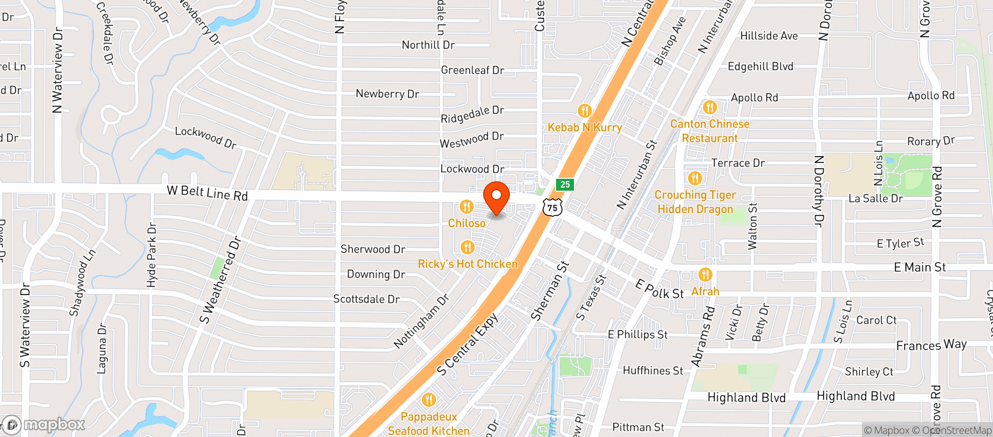 Map showing INDUSTRIAL PIZZA & BREW