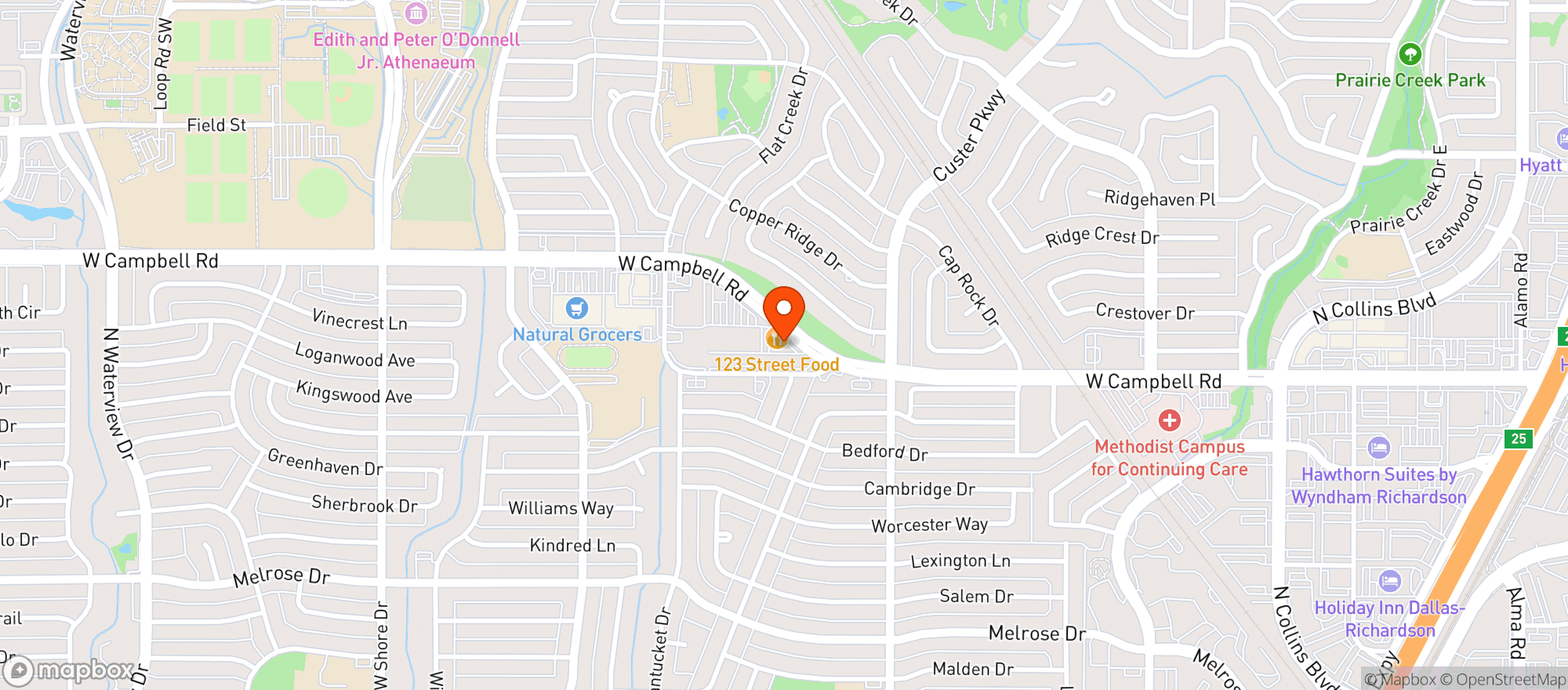 Map showing RICHARDSON BEER & WINE
