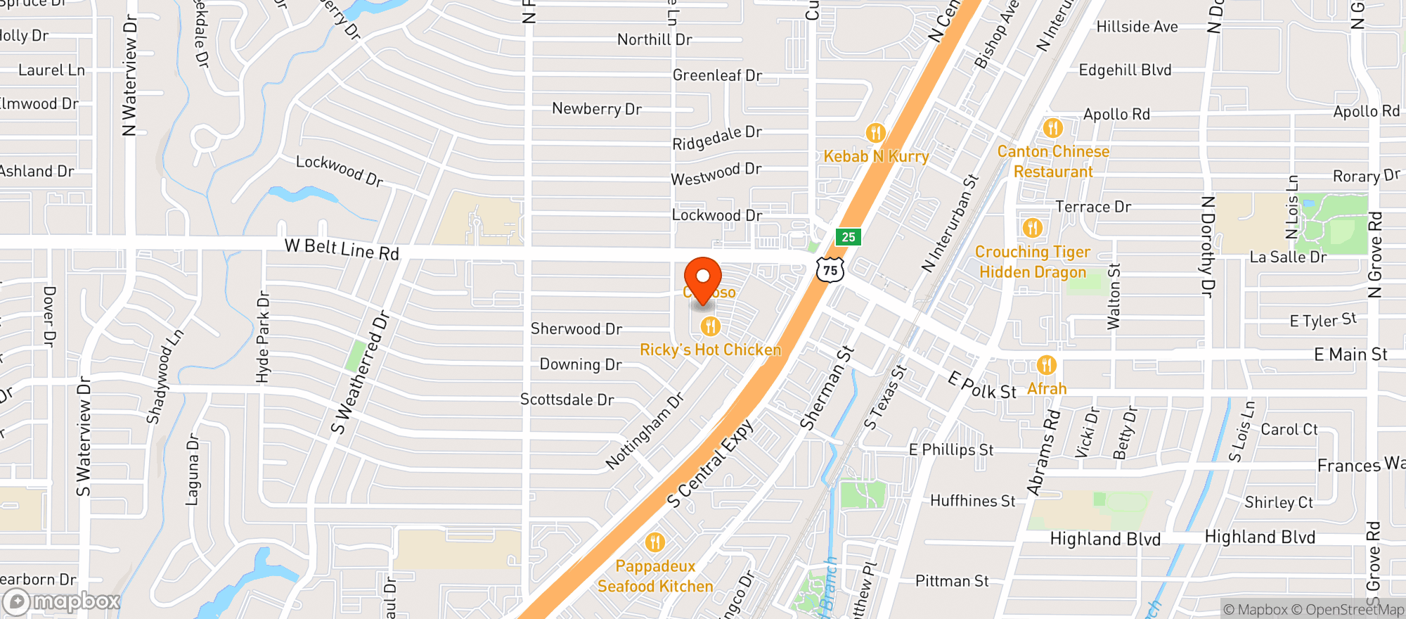 Map showing Alamo Drafthouse Cinema