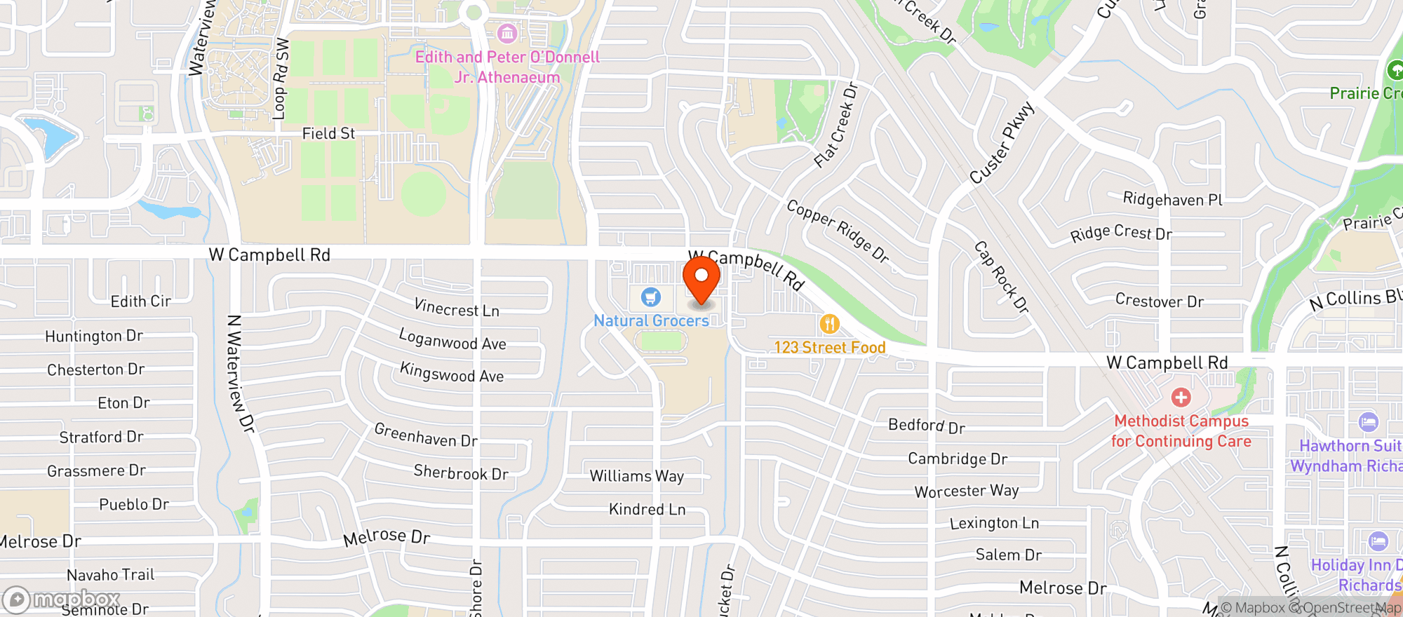 Map showing Docs Food Store