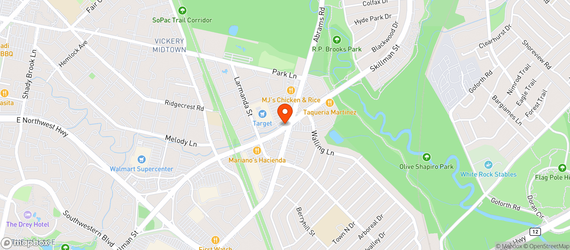 Map showing SUPERTARGET