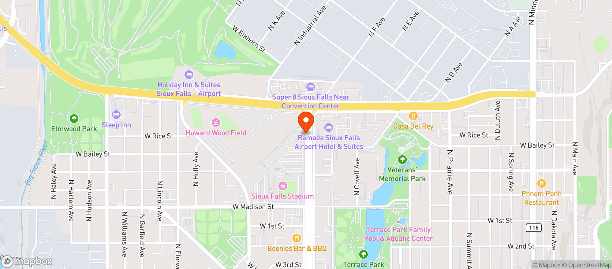 Map showing Sheraton Hotels & Resorts