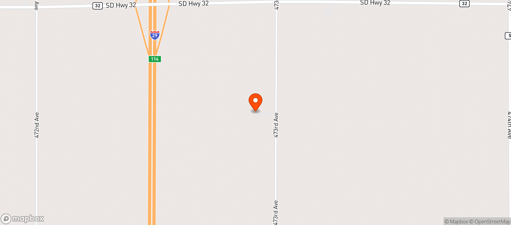 Map showing Sioux River Spirits & Mercantile