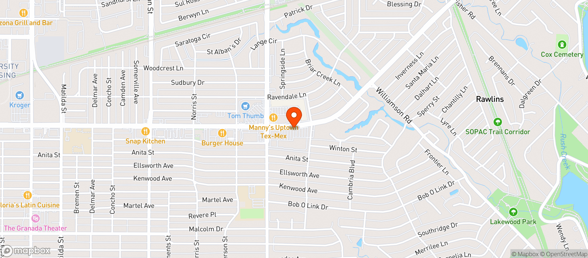 Map showing Sprouts - Dallas-hillside